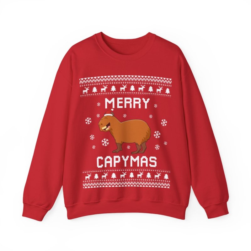 Capybara Inu Ugly Christmas Sweatshirt | Cute & Cozy Capy Holiday Sweater