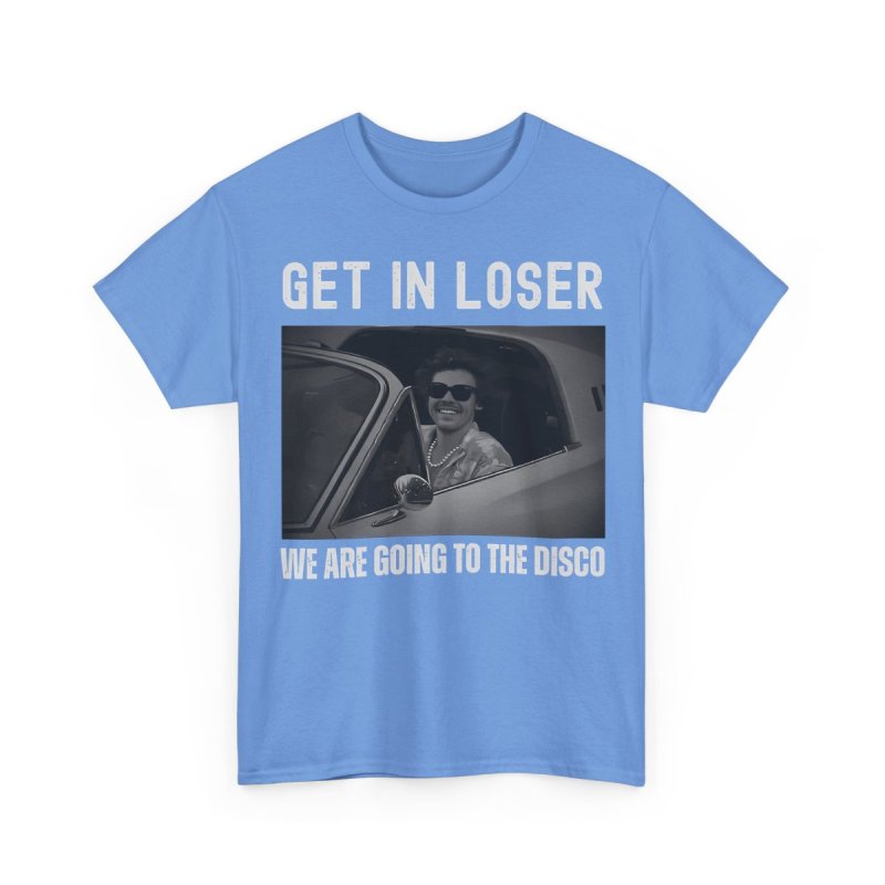 Harry Styles Get In Loser We Are Going To The Disco Shirt | Retro Pop Music Fan Graphic T-Shirt | Vintage Style Concert Tour Aesthetic Apparel