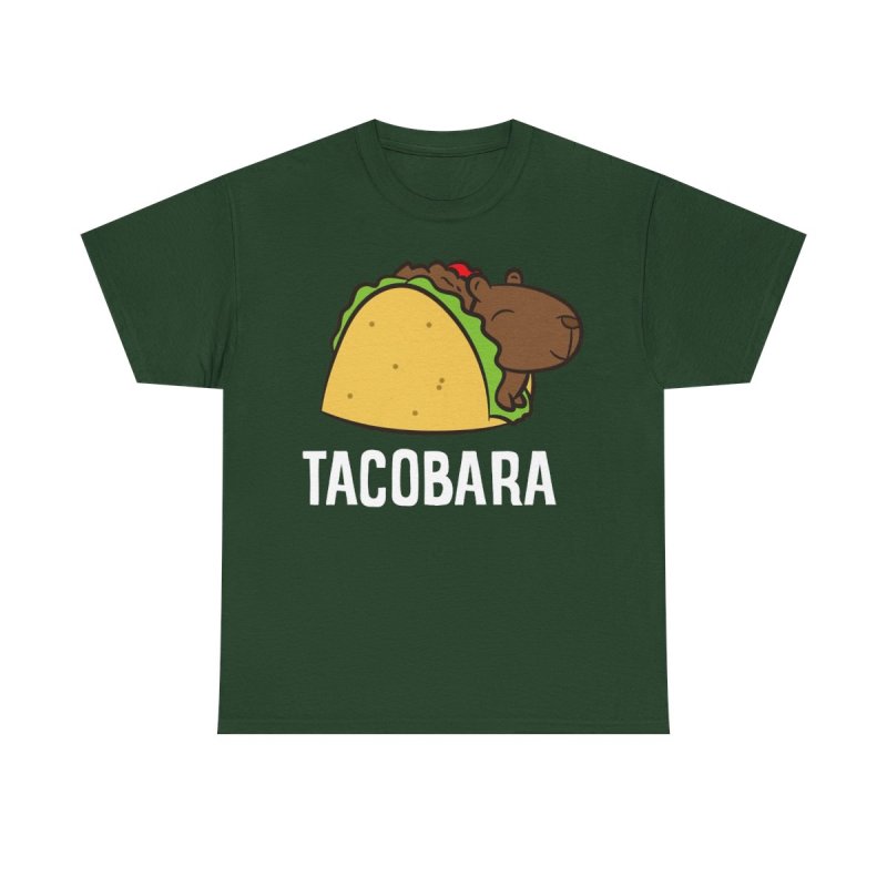 Tacobara T-Shirt | Funny Capybara Taco Pun Tee | Cute Animal Foodie Gift | Kids & Adults Heavy Cotton Shirt