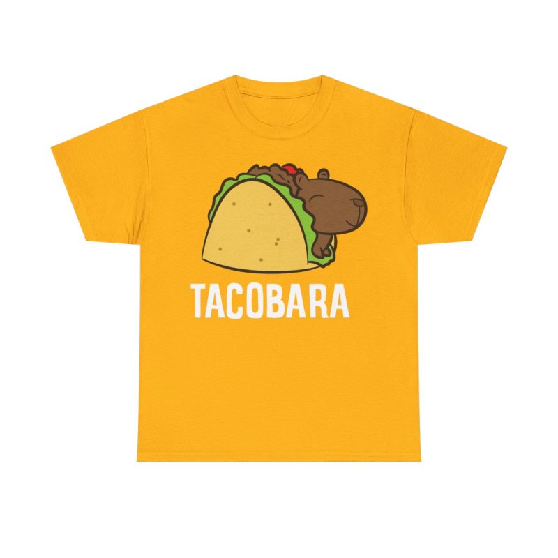 Tacobara T-Shirt | Funny Capybara Taco Pun Tee | Cute Animal Foodie Gift | Kids & Adults Heavy Cotton Shirt