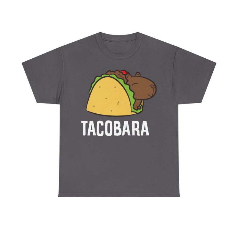 Tacobara T-Shirt | Funny Capybara Taco Pun Tee | Cute Animal Foodie Gift | Kids & Adults Heavy Cotton Shirt