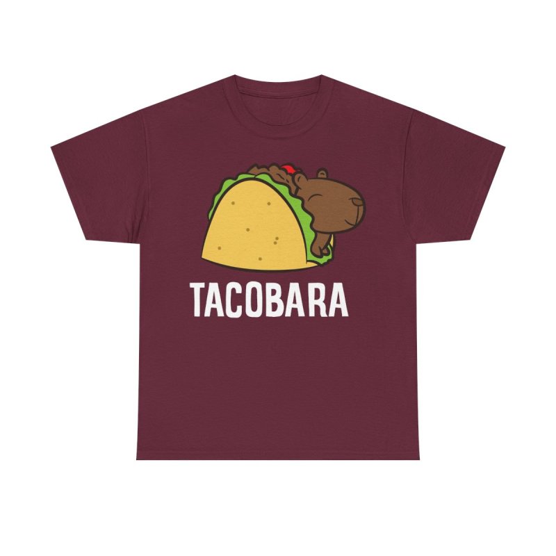 Tacobara T-Shirt | Funny Capybara Taco Pun Tee | Cute Animal Foodie Gift | Kids & Adults Heavy Cotton Shirt