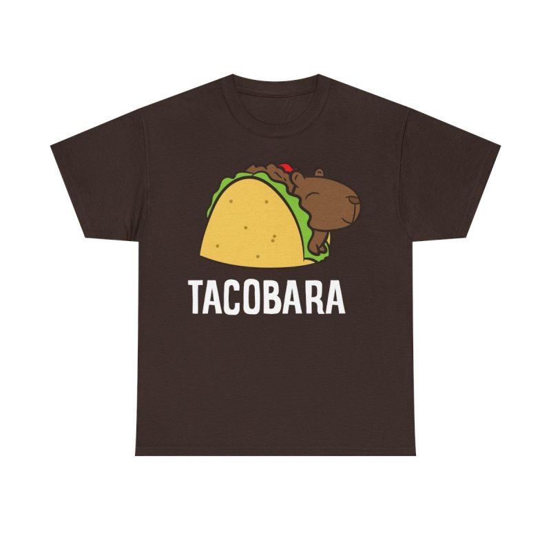 Tacobara T-Shirt | Funny Capybara Taco Pun Tee | Cute Animal Foodie Gift | Kids & Adults Heavy Cotton Shirt