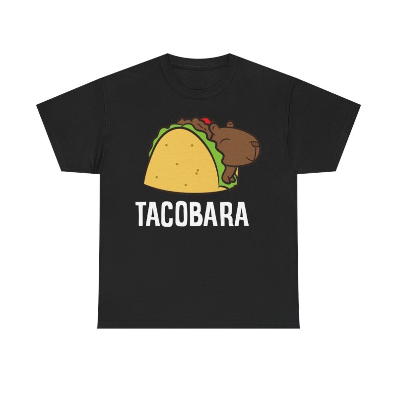 Tacobara T-Shirt | Funny Capybara Taco Pun Tee | Cute Animal Foodie Gift | Kids & Adults Heavy Cotton Shirt