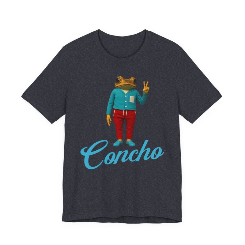 Concho Frog T-Shirt | Puerto Rico Coquí Character Graphic Tee | Funny Puerto Rican Peace Frog Shirt
