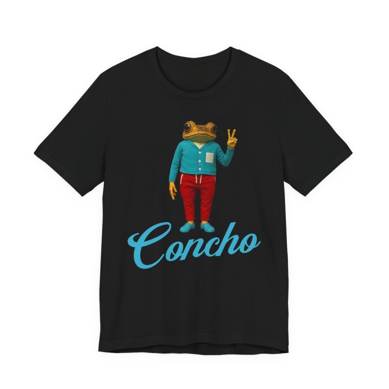Concho Frog T-Shirt | Puerto Rico Coquí Character Graphic Tee | Funny Puerto Rican Peace Frog Shirt