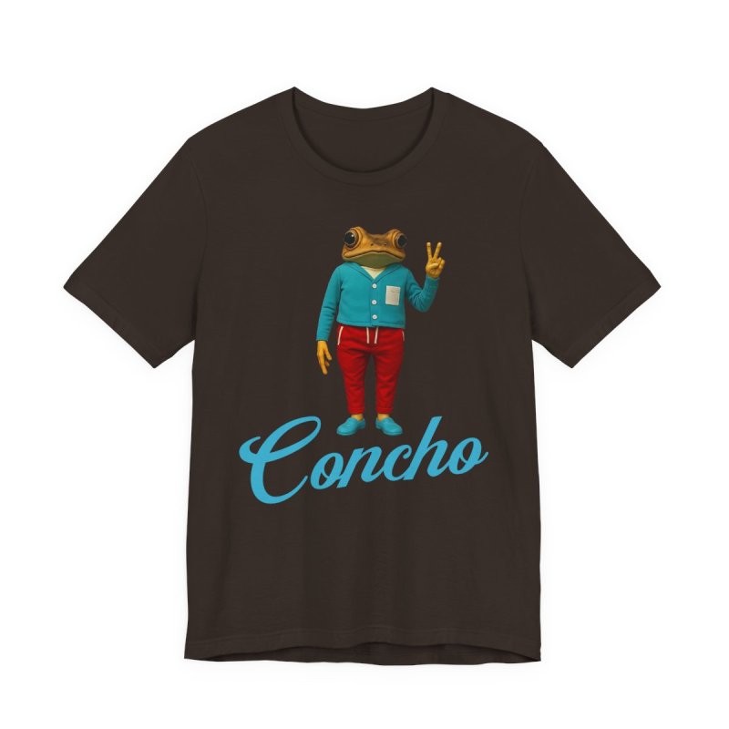 Concho Frog T-Shirt | Puerto Rico Coquí Character Graphic Tee | Funny Puerto Rican Peace Frog Shirt