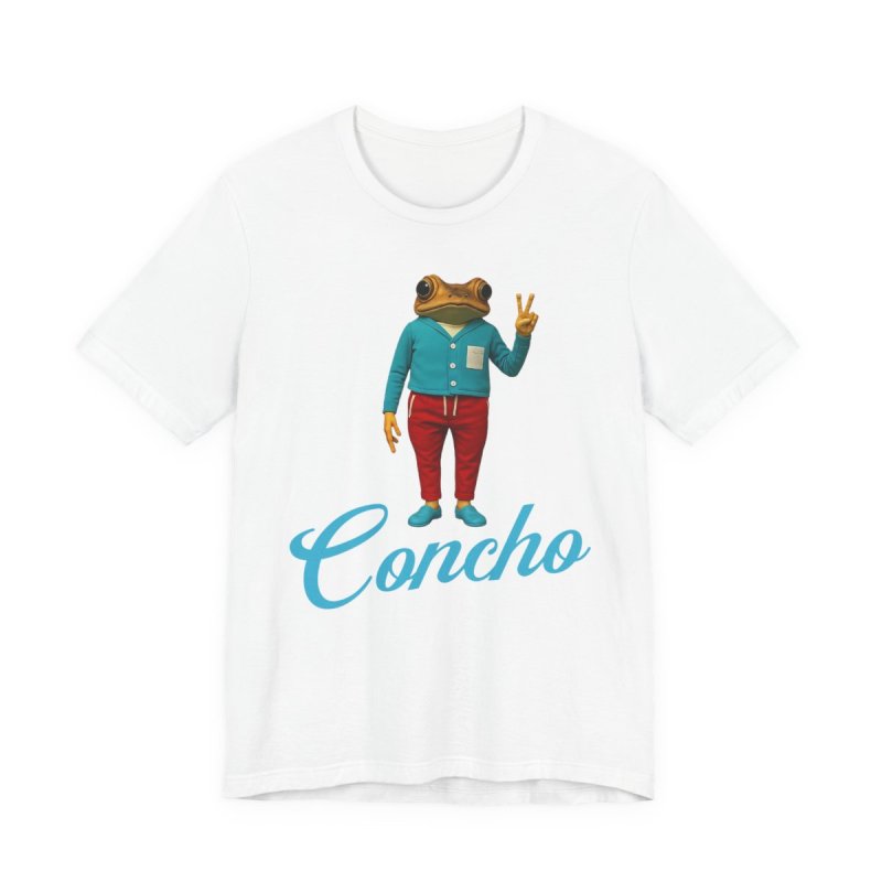 Concho Frog T-Shirt | Puerto Rico Coquí Character Graphic Tee | Funny Puerto Rican Peace Frog Shirt