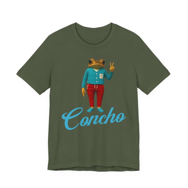 Concho Frog T-Shirt | Puerto Rico Coquí Character Graphic Tee | Funny Puerto Rican Peace Frog Shirt