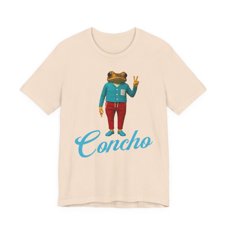 Concho Frog T-Shirt | Puerto Rico Coquí Character Graphic Tee | Funny Puerto Rican Peace Frog Shirt