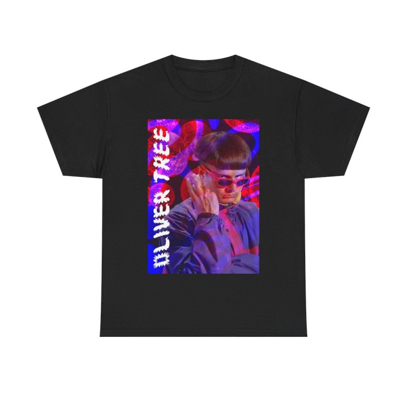 OLIVER TREE Heavy Cotton Tee | Vintage Psychedelic Cyberpunk Graphic T-Shirt | Retro Indie Pop Alt Rock Music Fan Apparel