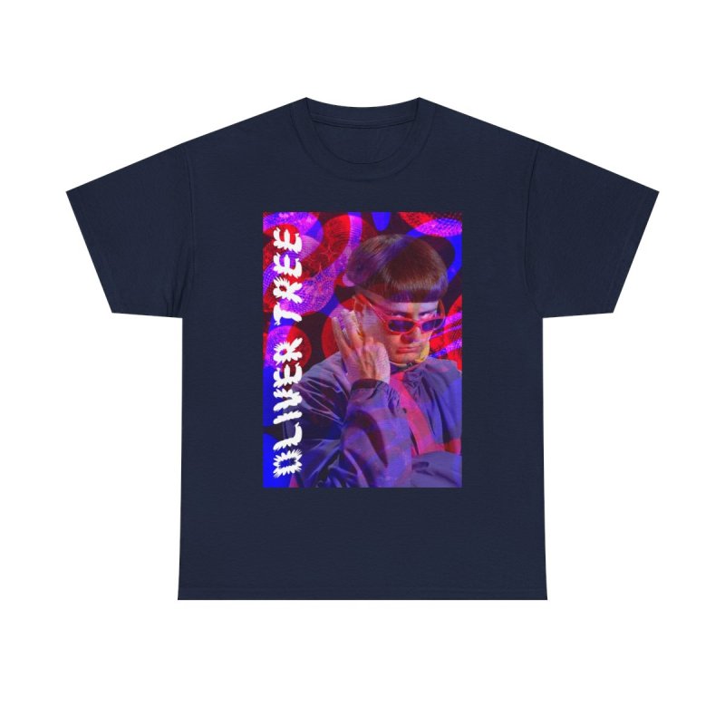 OLIVER TREE Heavy Cotton Tee | Vintage Psychedelic Cyberpunk Graphic T-Shirt | Retro Indie Pop Alt Rock Music Fan Apparel