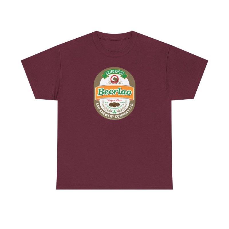 Beerlao Logo T-Shirt | Authentic Lao Brewery Company Graphic Tee | Southeast Asian Lager Souvenir Shirt