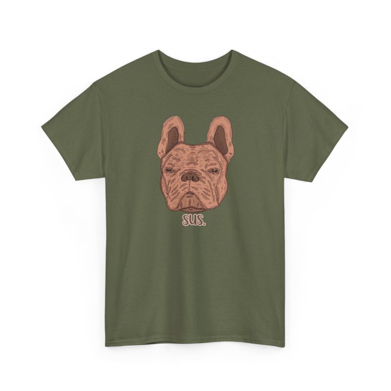 Sus. French Bulldog | Funny Skeptical Dog | Frenchie Lover Meme Shirt