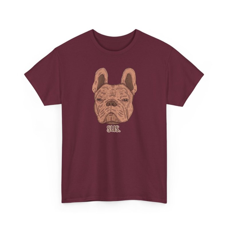Sus. French Bulldog | Funny Skeptical Dog | Frenchie Lover Meme Shirt