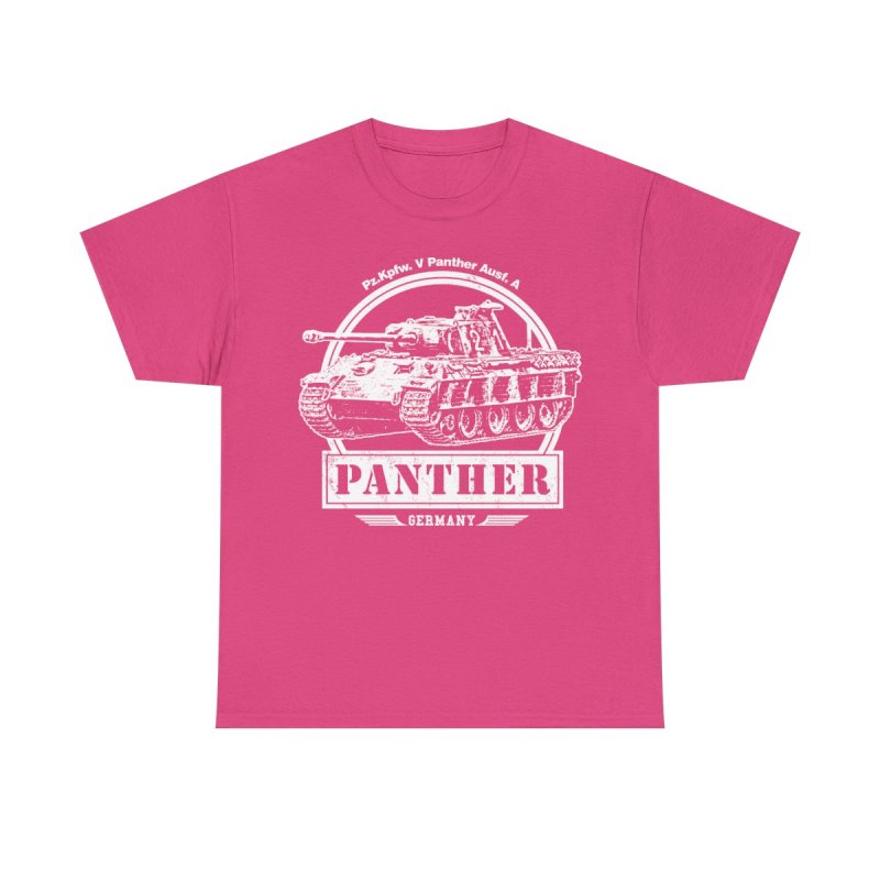 Panther Tank T-Shirt | Pz.Kpfw. V Ausf. A WWII German Panzer Tee | World War II History Tactical Military Vehicle Graphic Top