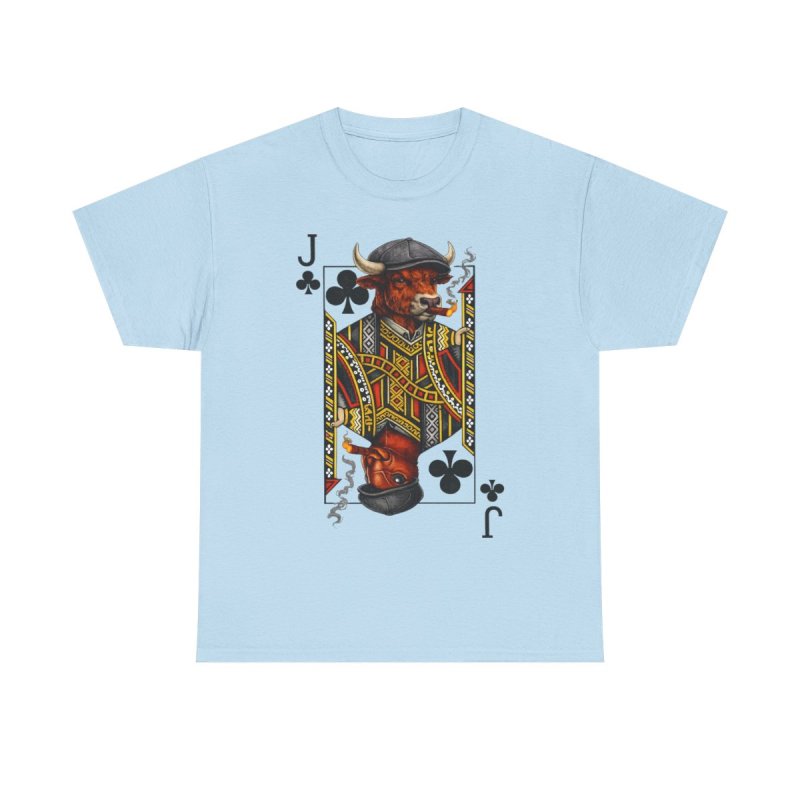 Ant Ox Casino Series Jack of Clubs T-Shirt | Bull Playing Card Graphic Tee | Vintage Peaky Blinders Style Streetwear