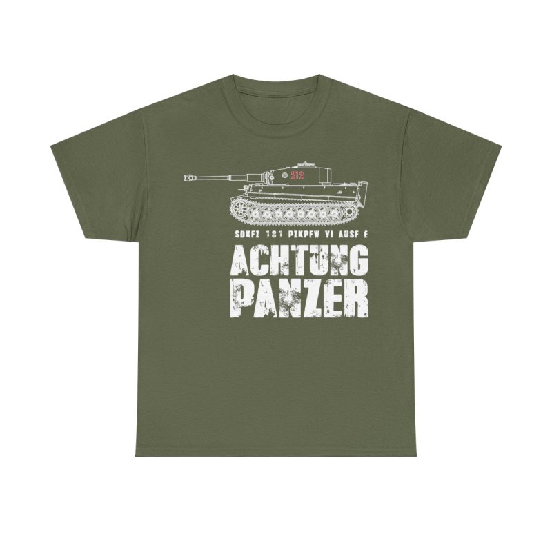 ACHTUNG PANZER T-Shirt | WWII German Tiger Tank Armored Might Tee