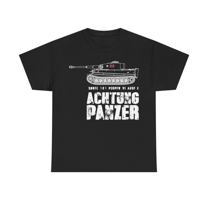 ACHTUNG PANZER T-Shirt | WWII German Tiger Tank Armored Might Tee