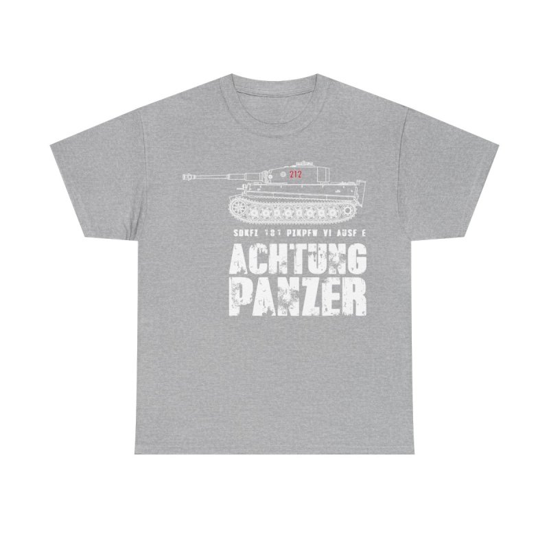 ACHTUNG PANZER T-Shirt | WWII German Tiger Tank Armored Might Tee