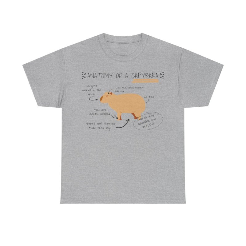 Capybara Anatomy T-Shirt | Rodent Biology Scientific Diagram Unisex Tee