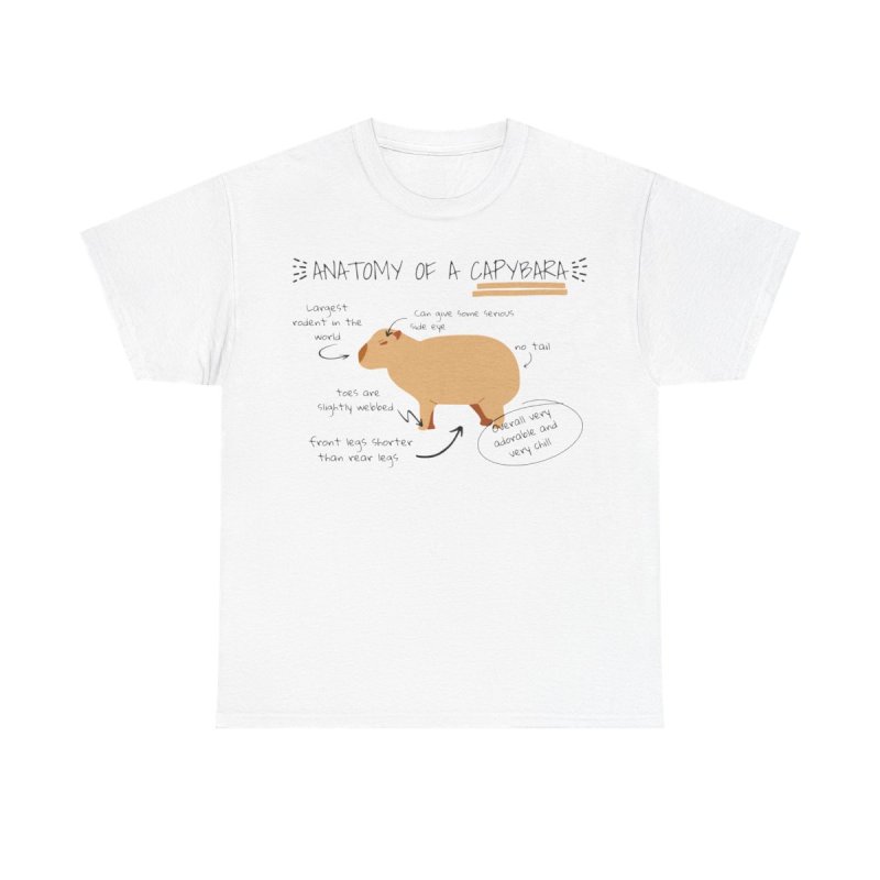 Capybara Anatomy T-Shirt | Rodent Biology Scientific Diagram Unisex Tee