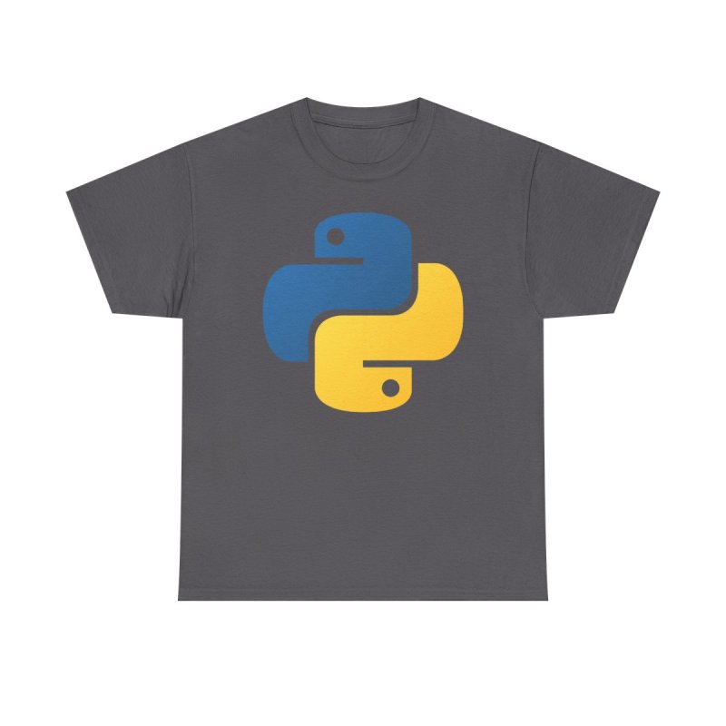 Official Python Logo T-Shirt | Coding Language Symbol Unisex Heavy Cotton Tee