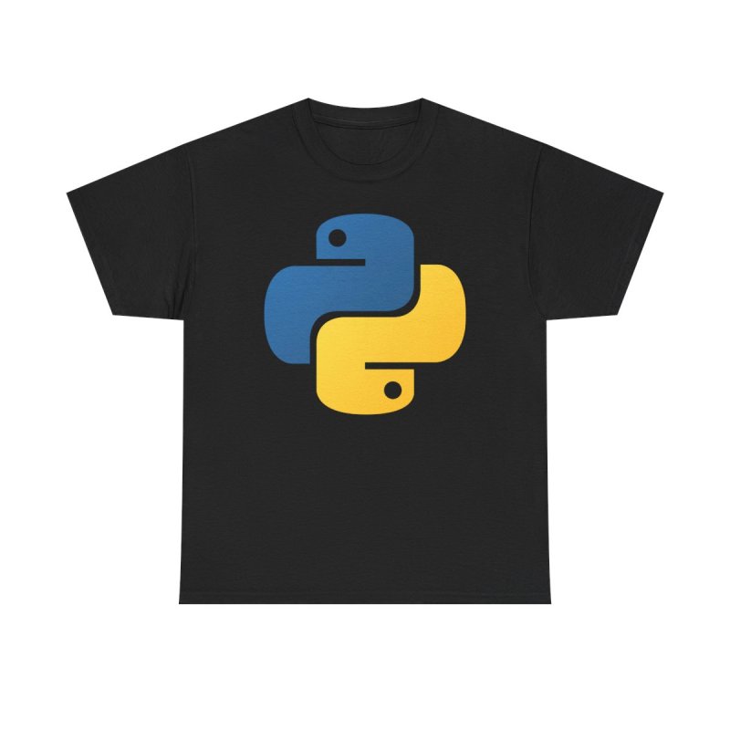 Official Python Logo T-Shirt | Coding Language Symbol Unisex Heavy Cotton Tee