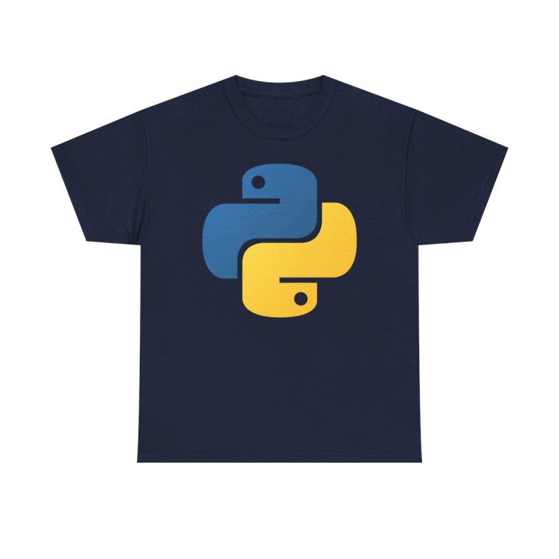 Official Python Logo T-Shirt | Coding Language Symbol Unisex Heavy Cotton Tee