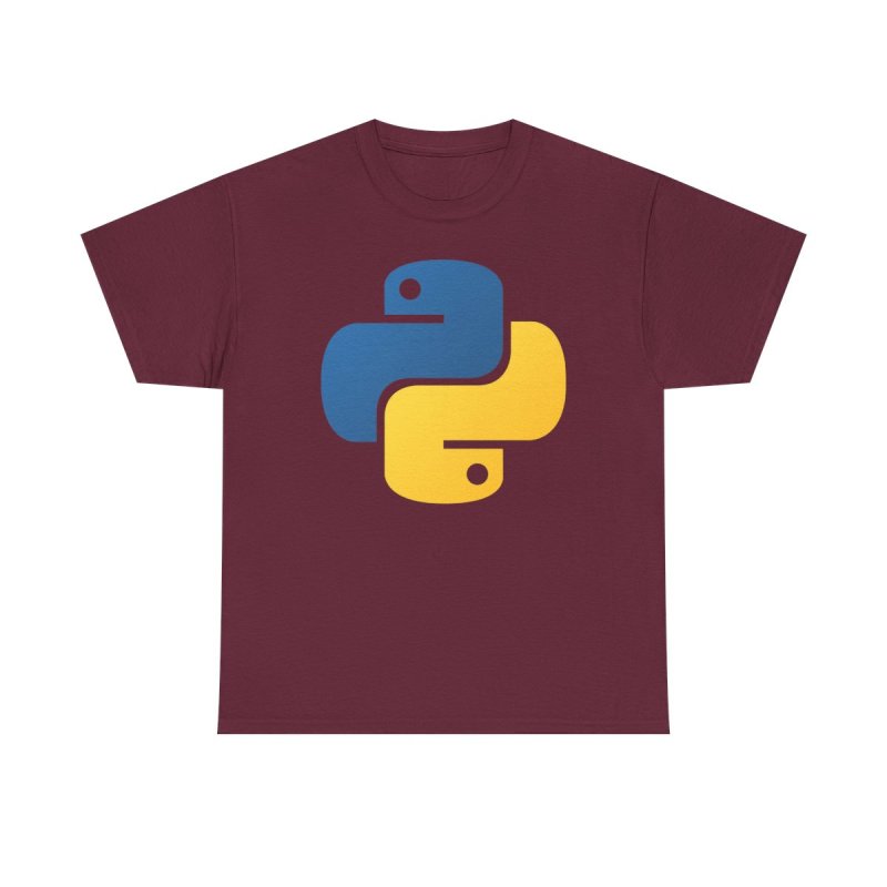 Official Python Logo T-Shirt | Coding Language Symbol Unisex Heavy Cotton Tee