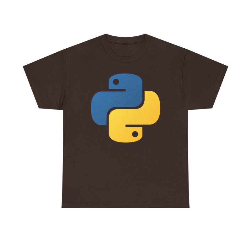 Official Python Logo T-Shirt | Coding Language Symbol Unisex Heavy Cotton Tee
