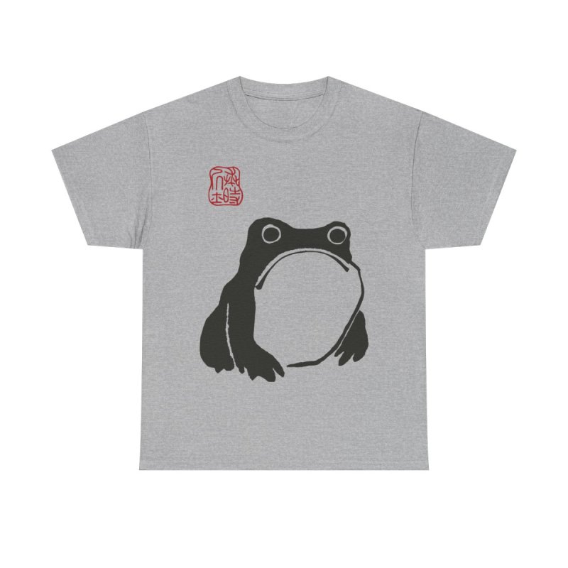 Matsumoto Hoji Frog T-Shirt | Vintage Japanese Woodblock Print Toad | Grumpy Frog Aesthetic Japanese Art Tee