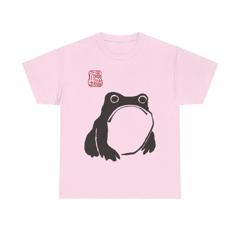 Matsumoto Hoji Frog T-Shirt | Vintage Japanese Woodblock Print Toad | Grumpy Frog Aesthetic Japanese Art Tee