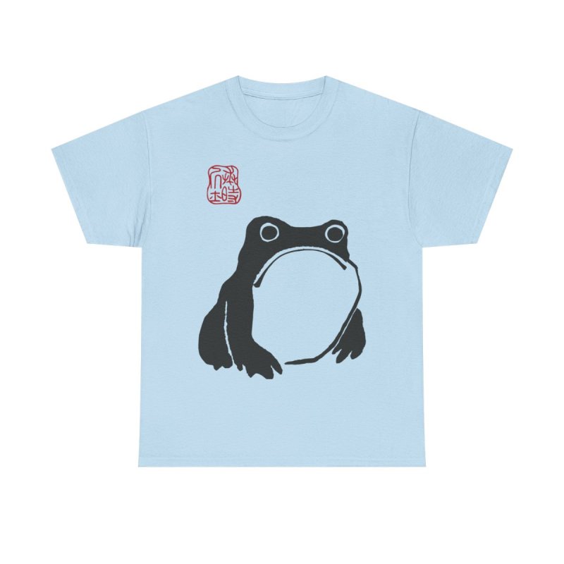 Matsumoto Hoji Frog T-Shirt | Vintage Japanese Woodblock Print Toad | Grumpy Frog Aesthetic Japanese Art Tee