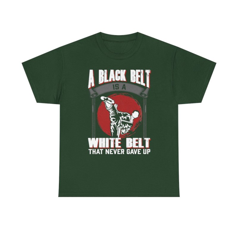 Black Belt Fighter T-Shirt | Karate Taekwondo Martial Arts Mastery Unisex Heavy Cotton Tee