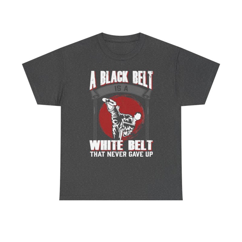 Black Belt Fighter T-Shirt | Karate Taekwondo Martial Arts Mastery Unisex Heavy Cotton Tee