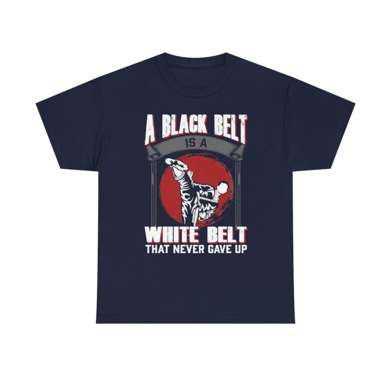 Black Belt Fighter T-Shirt | Karate Taekwondo Martial Arts Mastery Unisex Heavy Cotton Tee