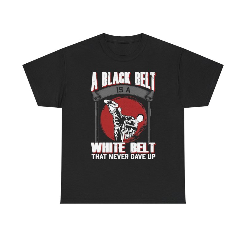 Black Belt Fighter T-Shirt | Karate Taekwondo Martial Arts Mastery Unisex Heavy Cotton Tee
