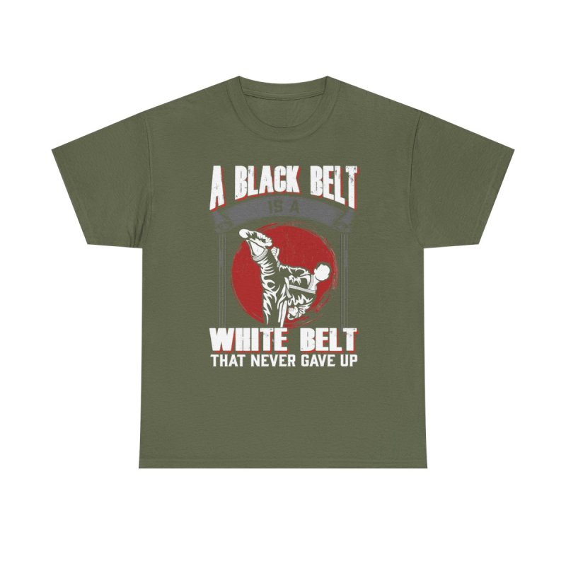 Black Belt Fighter T-Shirt | Karate Taekwondo Martial Arts Mastery Unisex Heavy Cotton Tee