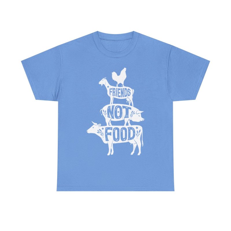 Friends Not Food Vegan Vegetarian Animal Lovers T-Shirt | Vintage Distressed Barnyard Stack Graphic Tee