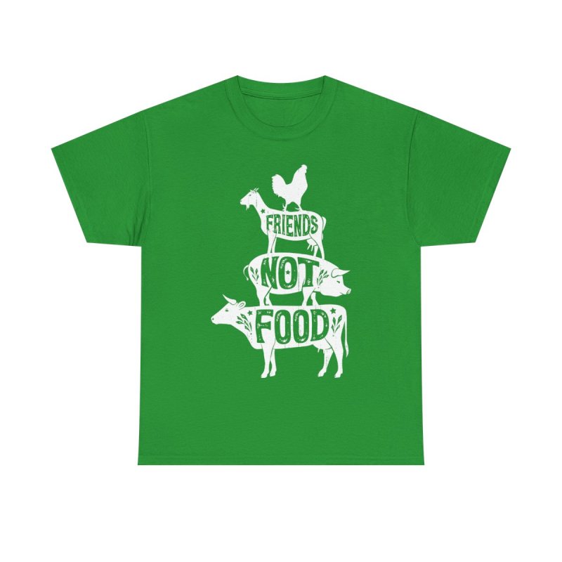 Friends Not Food Vegan Vegetarian Animal Lovers T-Shirt | Vintage Distressed Barnyard Stack Graphic Tee