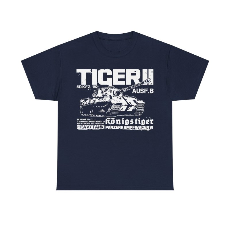 Tiger II King Tiger T-Shirt | Königstiger WWII German Heavy Tank | Sd.Kfz. 182 Technical World War II History Buff Shirt