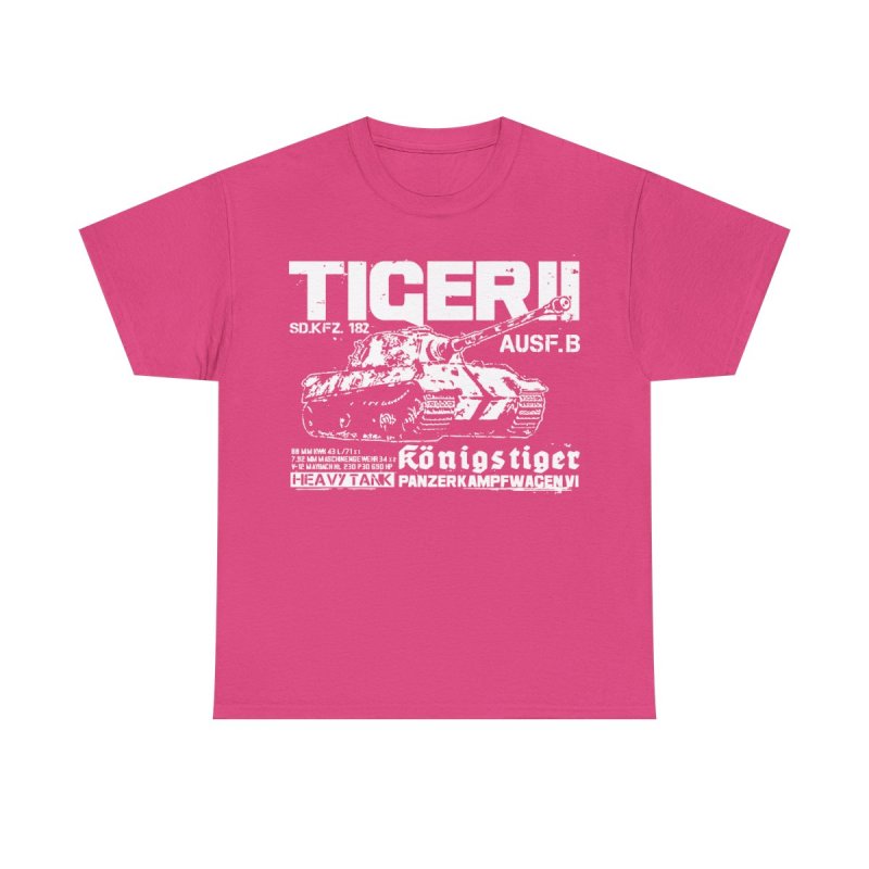 Tiger II King Tiger T-Shirt | Königstiger WWII German Heavy Tank | Sd.Kfz. 182 Technical World War II History Buff Shirt