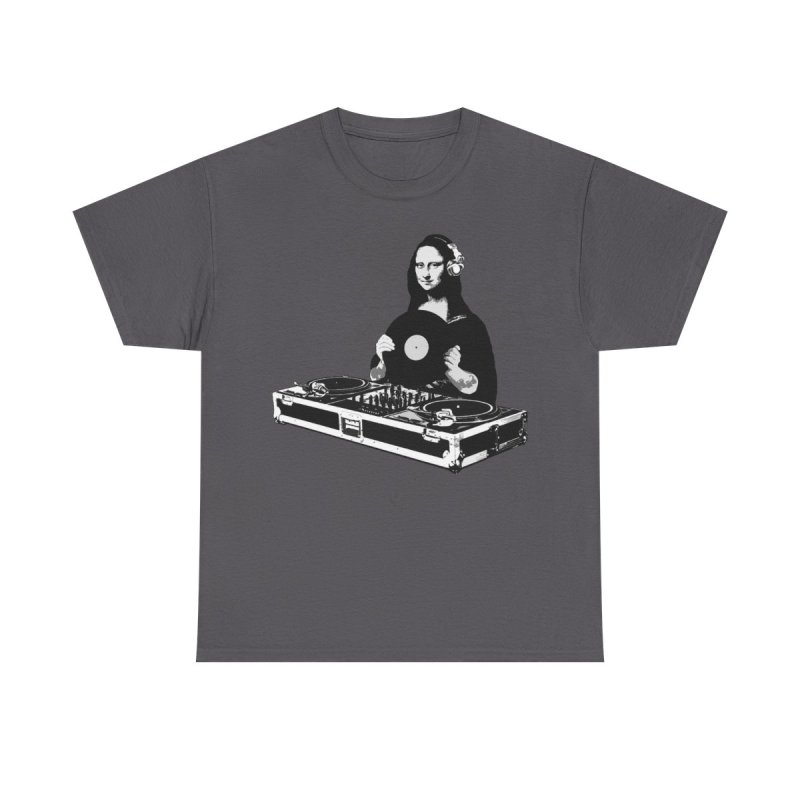 DJ Mona Lisa Funny Renaissance Art Parody Tee | Music Producer Shirt