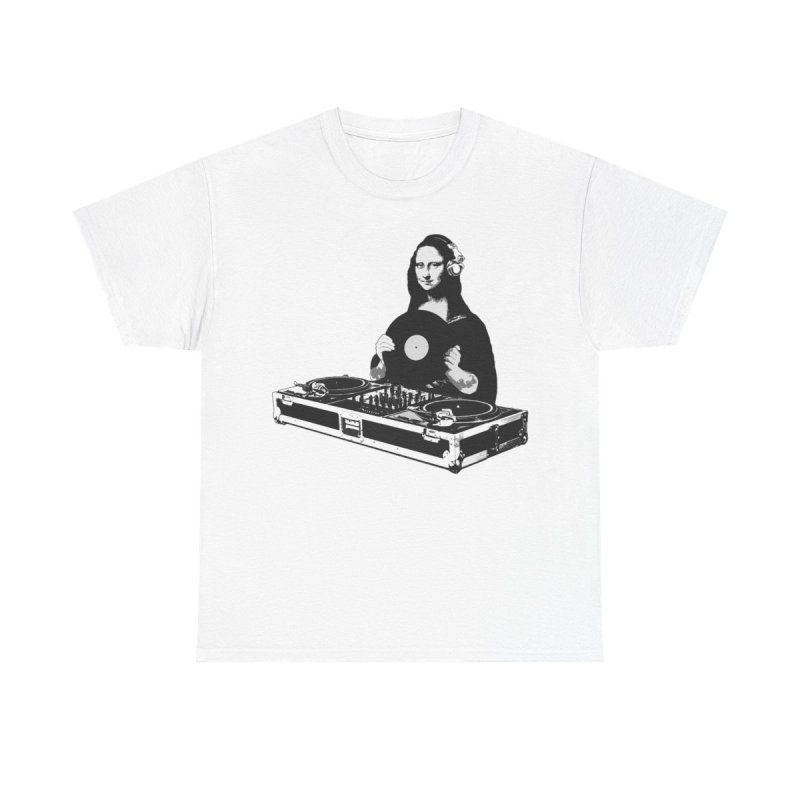 DJ Mona Lisa Funny Renaissance Art Parody Tee | Music Producer Shirt