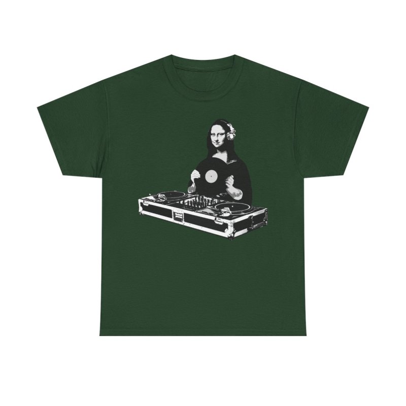 DJ Mona Lisa Funny Renaissance Art Parody Tee | Music Producer Shirt