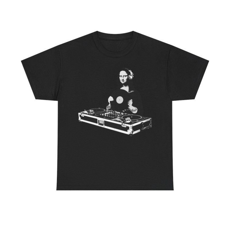 DJ Mona Lisa Funny Renaissance Art Parody Tee | Music Producer Shirt