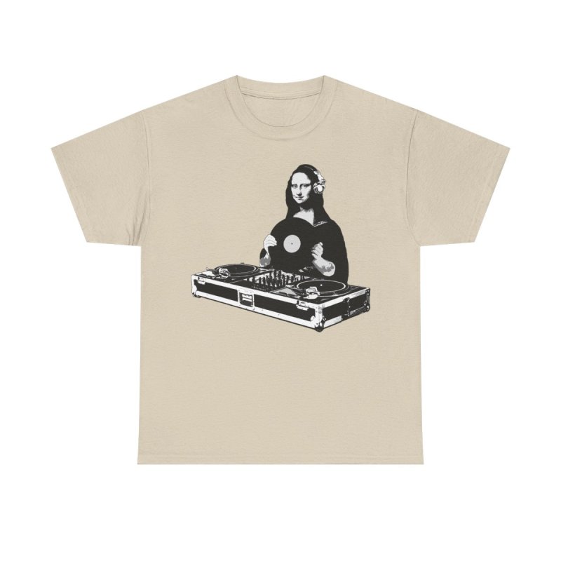 DJ Mona Lisa Funny Renaissance Art Parody Tee | Music Producer Shirt