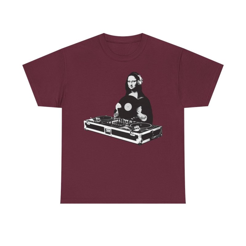 DJ Mona Lisa Funny Renaissance Art Parody Tee | Music Producer Shirt