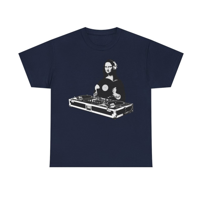DJ Mona Lisa Funny Renaissance Art Parody Tee | Music Producer Shirt